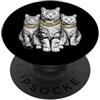 Cool 3 Hip Hop Trio Street Gold Chain Fu Tabby Cat Rap Old School Retro Streetwear anni '80 '90 Tre PopSockets PopGrip Adesivo
