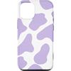 Cute Cow Print Pattern in Purple Lilac D Custodia per iPhone 12/12 Pro Simpatico motivo estetico con stampa mucca in lilla viola
