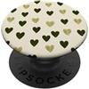 olive green Hearts Pattern Designs Carino girly minimalista Love Design || Motivo cuore verde PopSockets PopGrip Adesivo