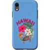 HAWAII ALOHA MAHALO ISLAND LIVING Scareb Custodia per iPhone XR HAWAII con HIBISCUS E HONU TURTLE