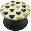 olive green Hearts Pattern Designs Carino girly minimalista Love Design || Motivo cuore verde PopSockets PopGrip Adesivo