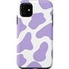 Cute Cow Print Pattern in Purple Lilac D Custodia per iPhone 11 Simpatico motivo estetico con stampa mucca in lilla viola
