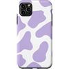 Cute Cow Print Pattern in Purple Lilac D Custodia per iPhone 11 Pro Max Simpatico motivo estetico con stampa mucca in lilla viola