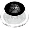 Wolf Motivational Wildlife Nature Appare Alpha Wolf Motivational Black White Wildlife Natura PopSockets PopGrip per MagSafe