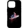 Paint Dripping Patriotic 4th of July US Custodia per iPhone 16 Pro Snowmobile Snow Machine Snowmobiling bandiera americana USA gocciolamento