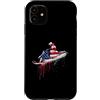 Paint Dripping Patriotic 4th of July US Custodia per iPhone 11 Snowmobile Snow Machine Snowmobiling bandiera americana USA gocciolamento