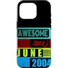 Awesome since 2004 Geburtstagsspruch Jun Custodia per iPhone 16 Pro 22 Anni Vintage 2004 nato giugno Fantastico da