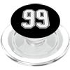 Sports Team Halloween Football Group Cos # 99 Bianco Contorno Numero 99 Sport Fan Jersey Giorno del Gioco PopSockets PopGrip per MagSafe