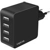 LogiLink PA0336 - Adattatore di ricarica e presa USB, 4 x USB-A, 24 W, con 5 protezioni per dispositivi