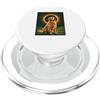 Golden Retriever Howling At The Eclipse Golden Retriever che ulula alla luna Eclissi solare totale PopSockets PopGrip per MagSafe