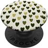 olive green Hearts Pattern Designs Carino girly minimalista Love Design || Motivo cuore verde PopSockets PopGrip Adesivo