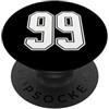 Sports Team Halloween Football Group Cos # 99 Bianco Contorno Numero 99 Sport Fan Jersey Giorno del Gioco PopSockets PopGrip Adesivo