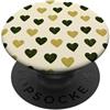 olive green Hearts Pattern Designs Carino girly minimalista Love Design || Motivo cuore verde PopSockets PopGrip Adesivo