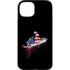 Paint Dripping Patriotic 4th of July US Custodia per iPhone 15 Plus Snowmobile Snow Machine Snowmobiling bandiera americana USA gocciolamento