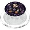 Elder Emo Club Funny Skeleton Design Anatra gotica emo animale rotto cuore viola carino PopSockets PopGrip per MagSafe