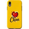 China Travel Heart Co Custodia per iPhone XR I Love China Vacation Bandiera a forma di cuore, souvenir per viaggi d'affari