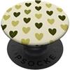 olive green Hearts Pattern Designs Carino girly minimalista Love Design || Motivo cuore verde PopSockets PopGrip Adesivo