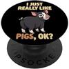 Pig Breeds Farm Animal Cute Pigs DonaOnc Mi piacciono davvero i maiali Ok Farm Animal Cute Berkshire Pig PopSockets PopGrip Adesivo