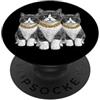 Cool 3 Hip Hop Trio Street Gold Chain Fu Cat Rap Old School Retro Streetwear anni '80 '90 Tre PopSockets PopGrip Adesivo