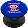 Kawaii Triangle Cute Sea Creature Lettura Libro Learn-A-Lotl Pun Reader PopSockets PopGrip Adesivo