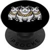 Cool 3 Hip Hop Trio Street Gold Chain Fu Hamster Rap Old School Retro Streetwear 80s 90s Tre PopSockets PopGrip Adesivo