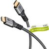 goobay 65262 Cavo HDMI 2.1 Ultra High Speed/risoluzioni UHD fino a 8K @ 60 e 4K @ 120Hz/Prolunga HDMI per PS5, Xbox, Apple TV 4k / prese dorate evitano la corrosione/grigio / 3m