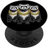 Cool 3 Hip Hop Trio Street Gold Chain Fu Ferret Rap Old School Retro Streetwear 80s 90s Tre PopSockets PopGrip Adesivo