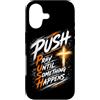 FaithDriven Expressions Custodia per iPhone 17 Push dinamico Pregare fino a quando qualcosa accade Brush Cross