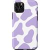 Cute Cow Print Pattern in Purple Lilac D Custodia per iPhone 11 Pro Simpatico motivo estetico con stampa mucca in lilla viola