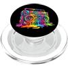 Retro 1980s Stereo Colorful Drip Paint G Boom Box anni '80 gocciolante multicolore vernice graffiti divertente grafica PopSockets PopGrip per MagSafe