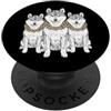 Cool 3 Hip Hop Trio Street Gold Chain Fu Shiba Inu Dog Rap Old School Retro Streetwear 80s 90s Tre PopSockets PopGrip Adesivo