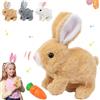 COLEESON Giocattolo di coniglio che rimbalza, giocattolo interattivo, coniglietti di peluche piccoli, suoni e orecchie e naso si muovono, coniglietto di peluche per regali di Pasqua (E)