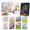 Mocoosy 24 Scratch Art & album da colorare per bambini, Libro da grattare a doppia faccia set da disegno e pittura per bambini Regalini Fine Festa attività, Premi Alunni regali di compleanno 3-12 Anni
