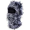 Michear - Passamontagna invernale da uomo, berretto caldo in maglia, balaclava integrale, maschera da sci antivento, Bianco e nero, 49