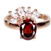 GemsPorium 925 Anello Argento Sterling Ovale Mozambico Granato 9x7mm Gemma Gioielli Size 7