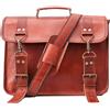 Fatto a mano Borsa A Spalla Vintage Da Uomo In Vera Pelle Trattata Marrone Per Laptop 19"