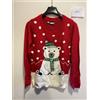 Bonprix Neve Orso Natale Maglione IN Rosso (xm50)