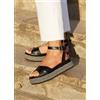 Linzi Sandali Crossover Flatform In Finta Pelle Nera Linzi Fiesta Taglia UK 7 (F1041)
