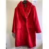 Bonprix Staccabile Collo IN Finta Pelliccia Cappotto Rosso Taglie Forti UK 22 (