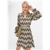 FREEMANS Abito Multicolore A Stampa Zig Zag FREEMANS UK 22 Plus (fm195-4)