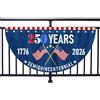 Generico 1776-2026 Banner | 250 Jahre USA Jubiläum Deko | Patriotisches Party Banner Schild im Fächer Design | Außendeko für Garten Terrasse Haus Balkon Nationalfeier Dekoration
