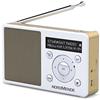 TechniSat Nordmende Transita 100 - Radio DAB portatile e di ricezione (DAB+, FM, altoparlante, porta cuffie, memoria preferita, display OLED, batteria, piccola, portatile), colore: Bianco