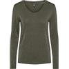 PIECES S Maglietta da Donna Pcbillo LS V-Neck Lurex Stripes Noos FC, Foglia D'uva/Strisce: Oro, M