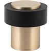 EVI Herrajes | Fermaporta - Base Filettata| Ø24 x 35 mm |Ottone Opaco con Gomma Nera di Silicone Naturale | Compresi utensile, vite + tassello di fissaggio| I-191