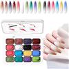 Generico Gel Per Unghie 32 Ml 16 Colori - Gel Per Pittura Ad Alto Contenuto Di Pigmenti Senza Formula Di Pulizia | Kit Di Progettazione Per Manicure Sfumata Per Uso In Salone Per Principianti | Per Unghie