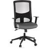 HJH Office 653140 Sedia da ufficio LAVITA tessuto/mesh nero/grigio Sedia girevole schienale ergonomico, braccioli regolabili