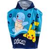 Pokémon Pokemon - Poncho da bagno per bambini, 55 x 110 cm, con cappuccio, asciugamano da spiaggia per ragazzi Pikachu Schiggy