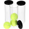 Yardwe 3 Pezzi Contenitore Trasparente Coperchio Nero per Palline da Tennis in Pvc Set, Organizzatore Portatile per Palline da Tennis, Ping-pong e Badminton, per Sport e Trasporto