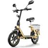 IWAFO Monopattino Elettrico per Adulti, Limitatore Di Velocità Sbloccabile (3 Velocità Regolabili), Specchietto Retrovisore, Display, Pieghevole, Doppia Sospensione, Cestino Posteriore