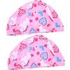 Luxshiny 2 Pezzi Cuffia da Piscina in Poliestere Design Elastico, Cappello da Nuoto Cartoon per Ragazzi e Ragazze, per Bagno e Surf
